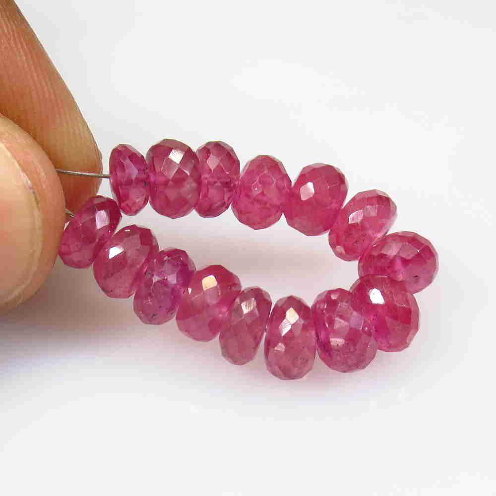 30.26 Ctw Natural 15 Drilled Ruby Round Beads (1 of 2)