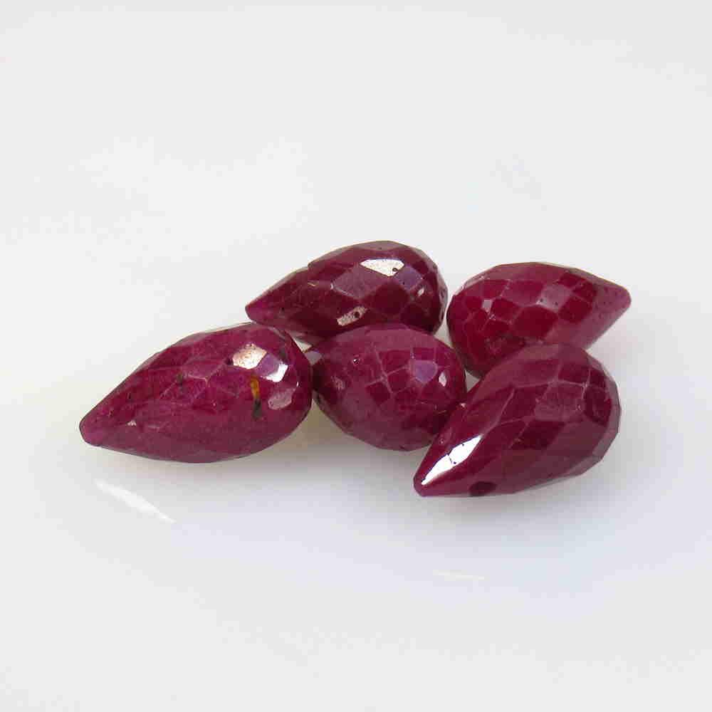 25.22 Ctw Natural 5 Mozambique Red Ruby Pear Drop Beads (1 of 2)