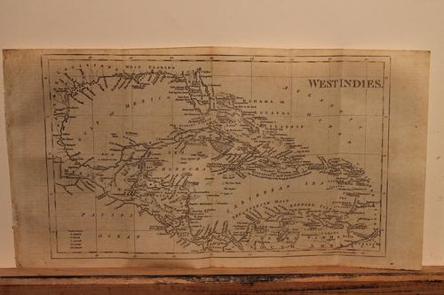 1801 Map of the West Indies: Author: Walker Title: 1801 Map of the West Indies Medium: Ink on Paper Dimensions: 15"X8" Map of West Indies dated 1801. Part of the 3rd edition of the Universal Gazetteer. Published by John Walker in