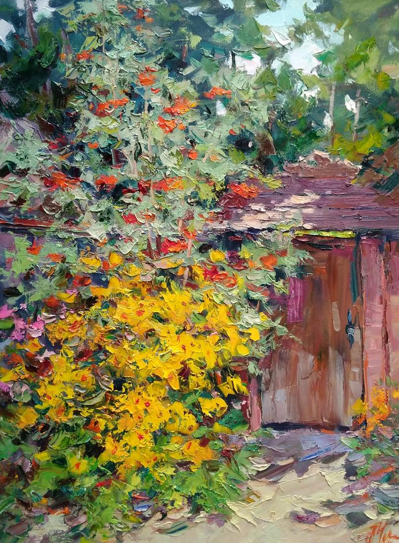 Oil painting Flowers at the gate Alexander Nikolaevich (1 of 6)