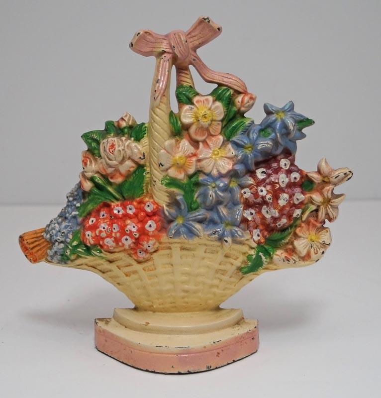 Antique Cast Iron Wild Roses Flower Hubley Doorstop (1 of 6)
