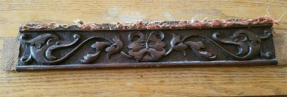 antique oak ornate wooden wood pediment carved panel (1 of 4)