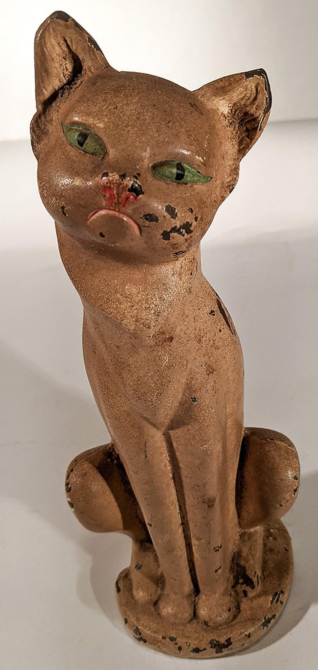 Painted Sitting Cat Doorstop (1 of 5)