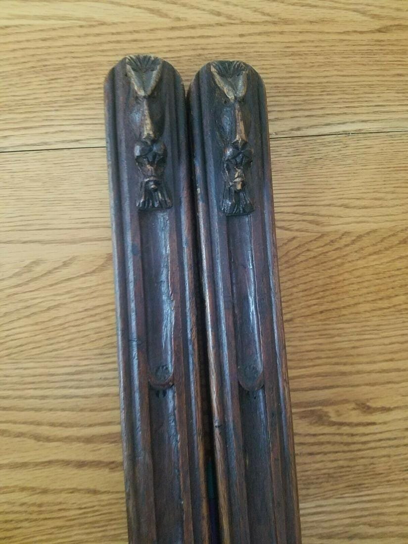 Wooden fragment antique carved pediment heavily carved (1 of 5)