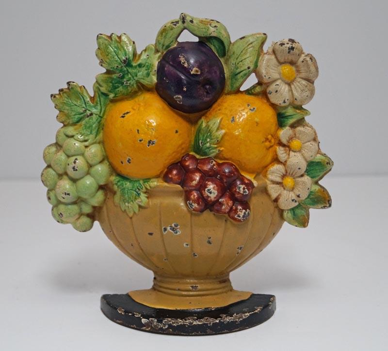 Antique Fruit Bowl Cast Iron Hubley Doorstop (1 of 4)