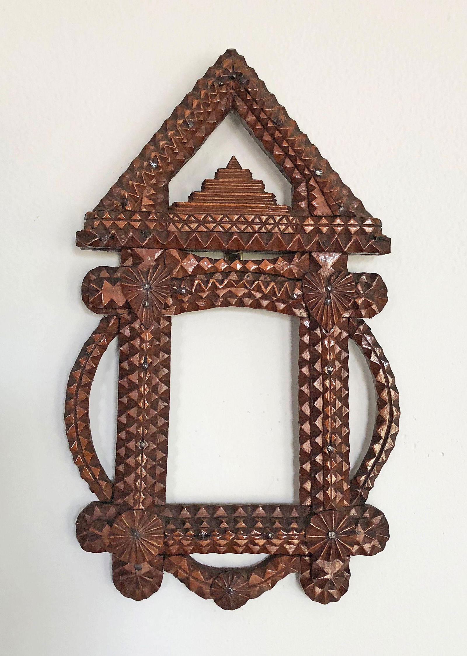 Tramp Art frame with Hearts (1 of 1)