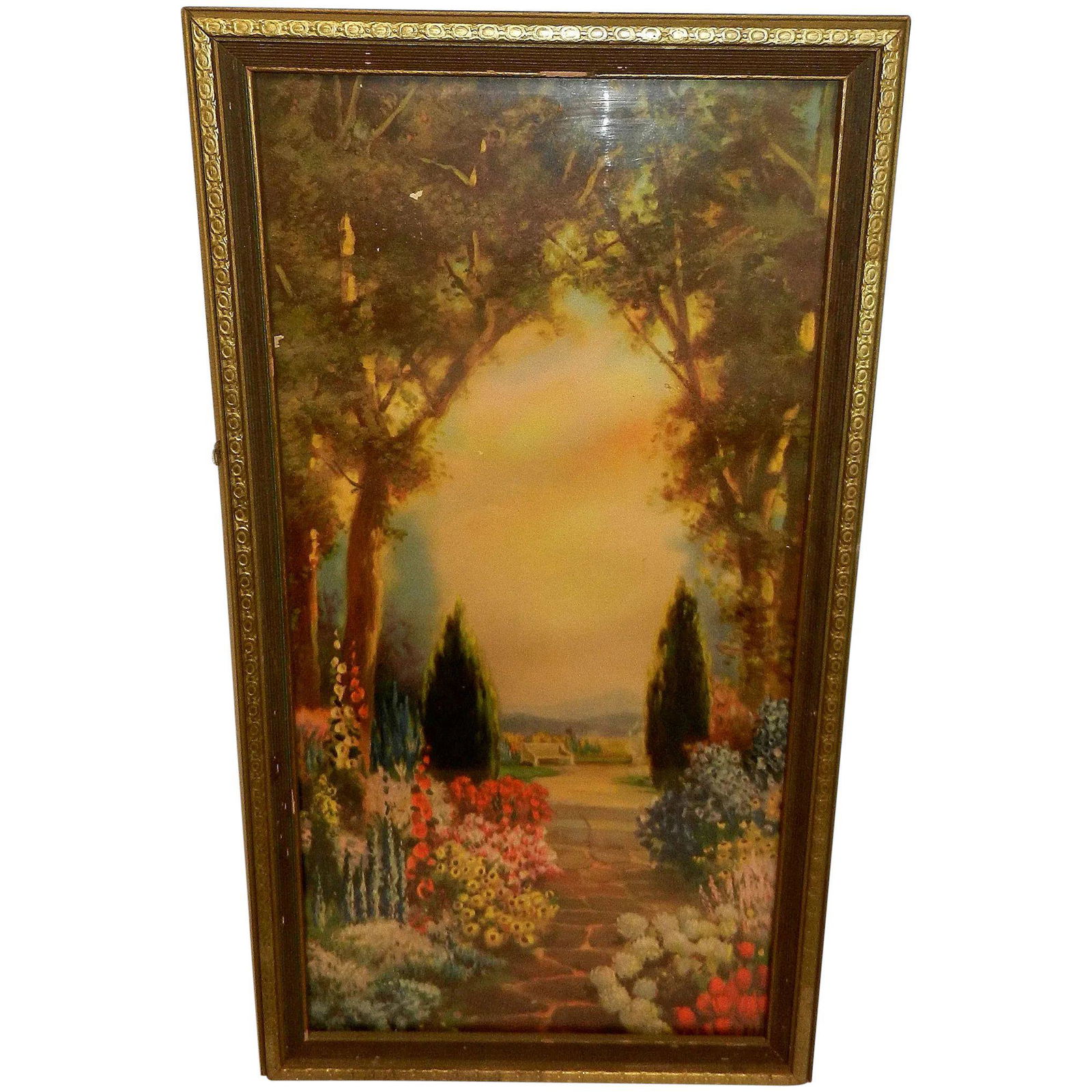 Vintage 1927 R Atkinson Fox Chromo-Lithograph Garden (1 of 11)
