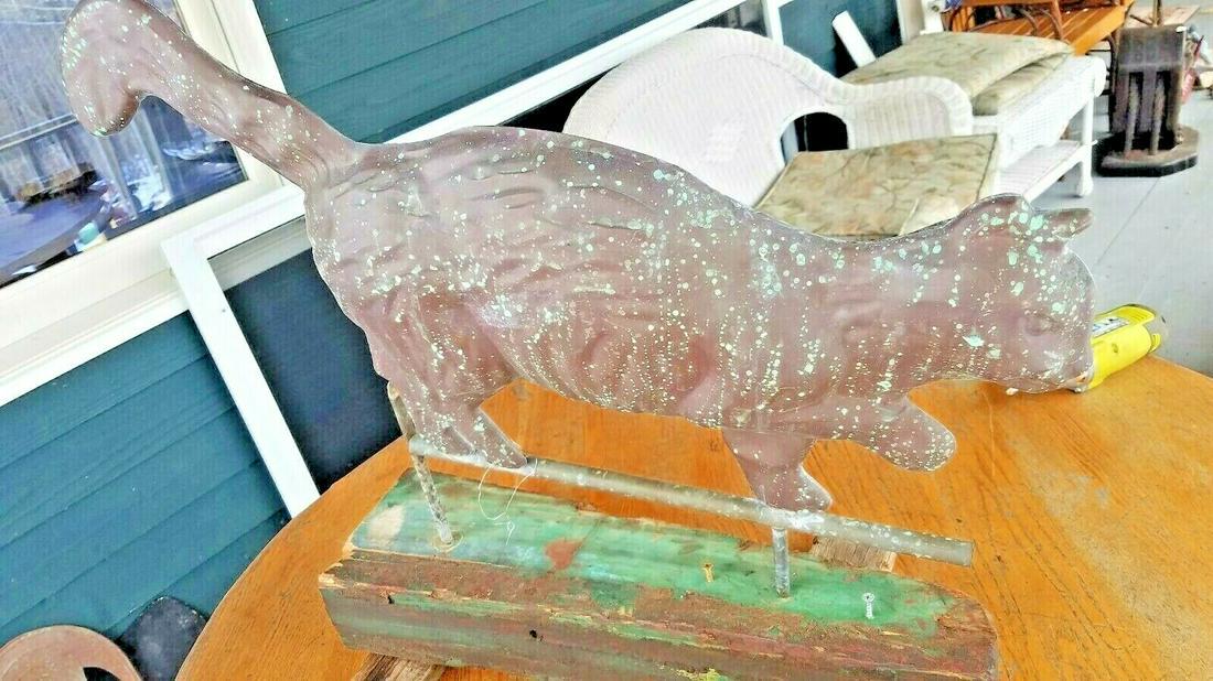 1970 rare cat weathervane patina copper country (1 of 5)