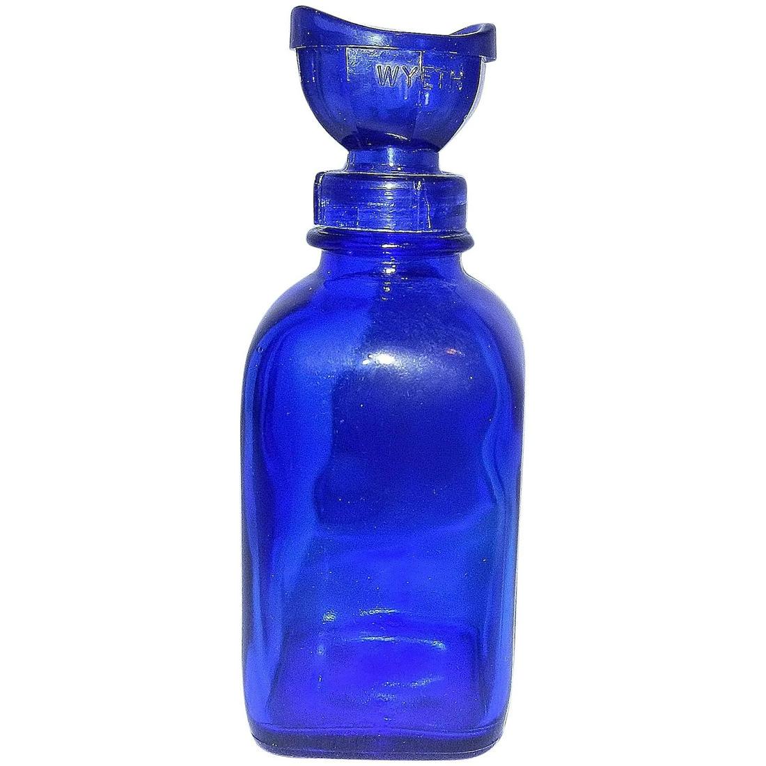 Vintage #2 Wyeth Cobalt Blue Collyrium Medicated Bottle (1 of 7)