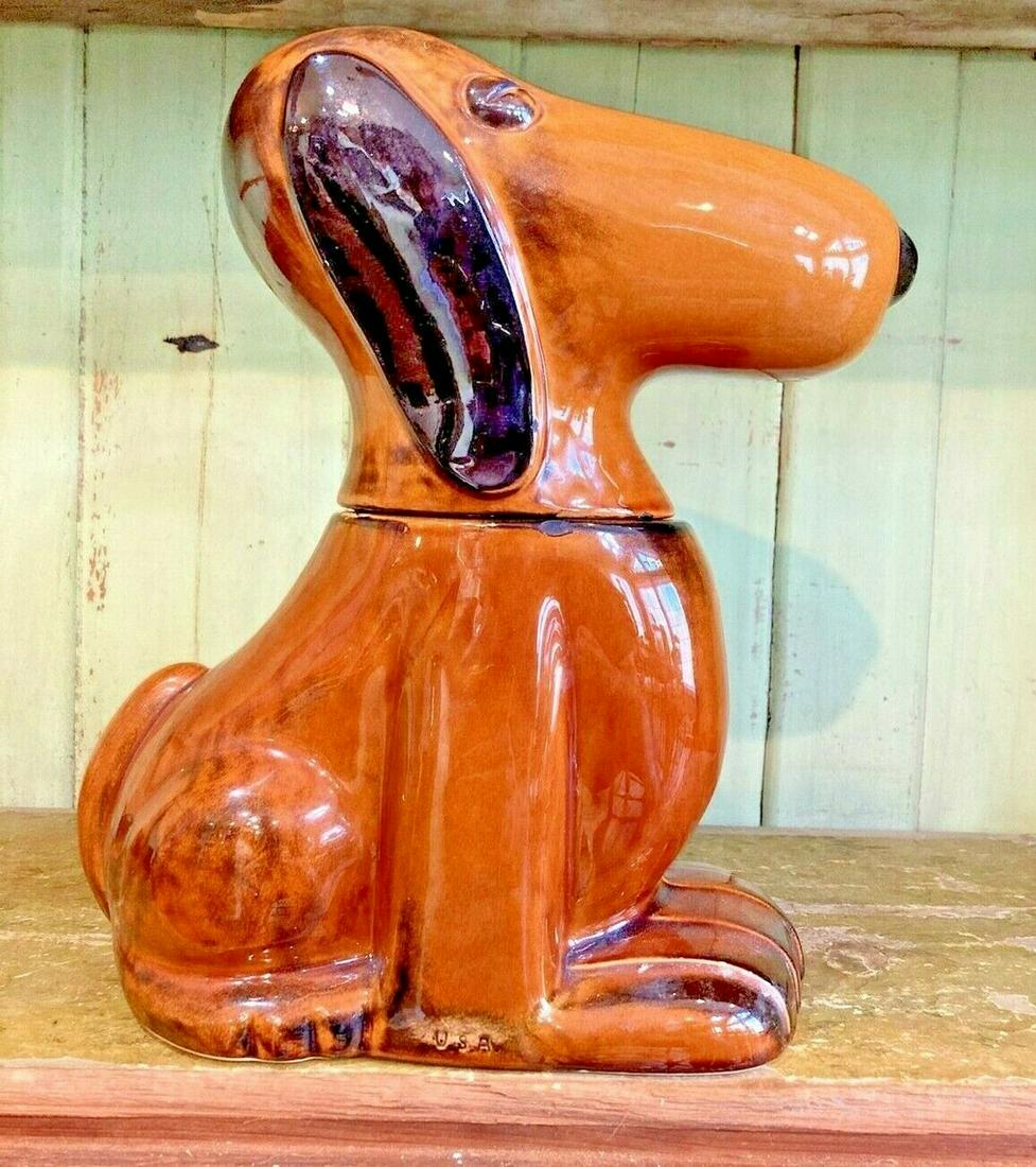 Vintage Snoopy Brown Dog Cookie Jar By Holiday Designs (1 of 7)