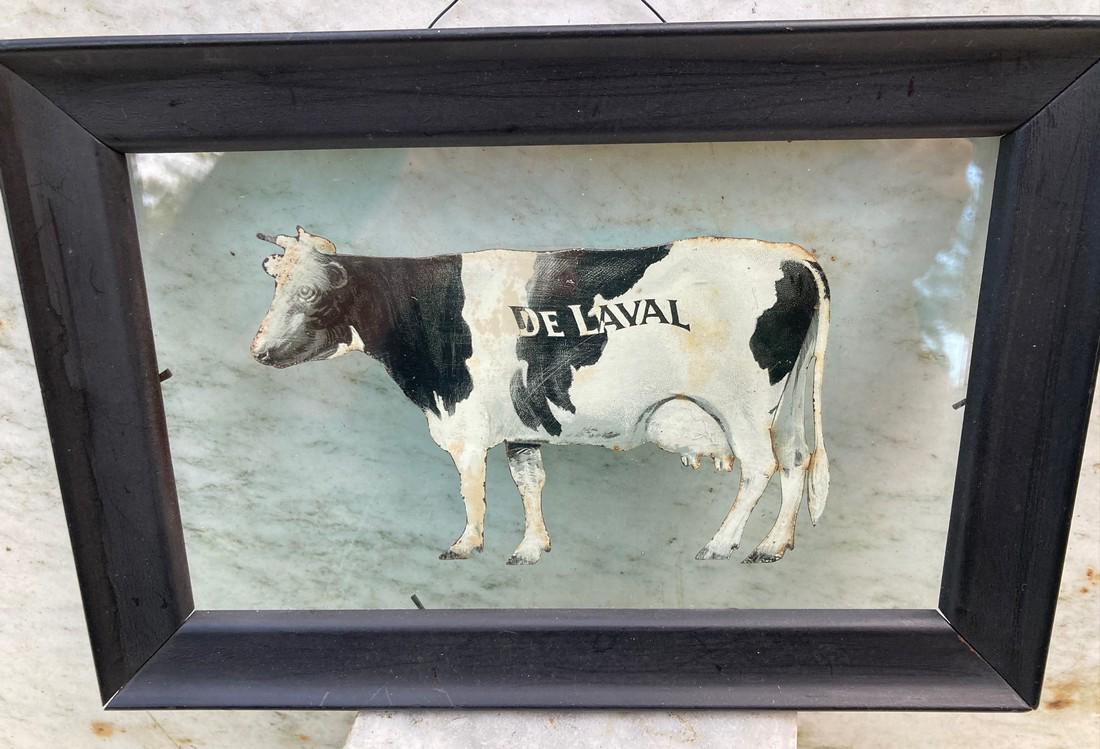 Framed Metal Delavel Advertising Holstein Cow (1 of 4)