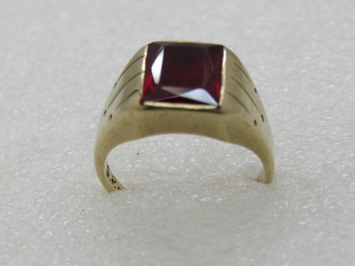 Vintage 10kt Men's Ruby Ring, Signed SPCo, Sz. 12, (1 of 5)