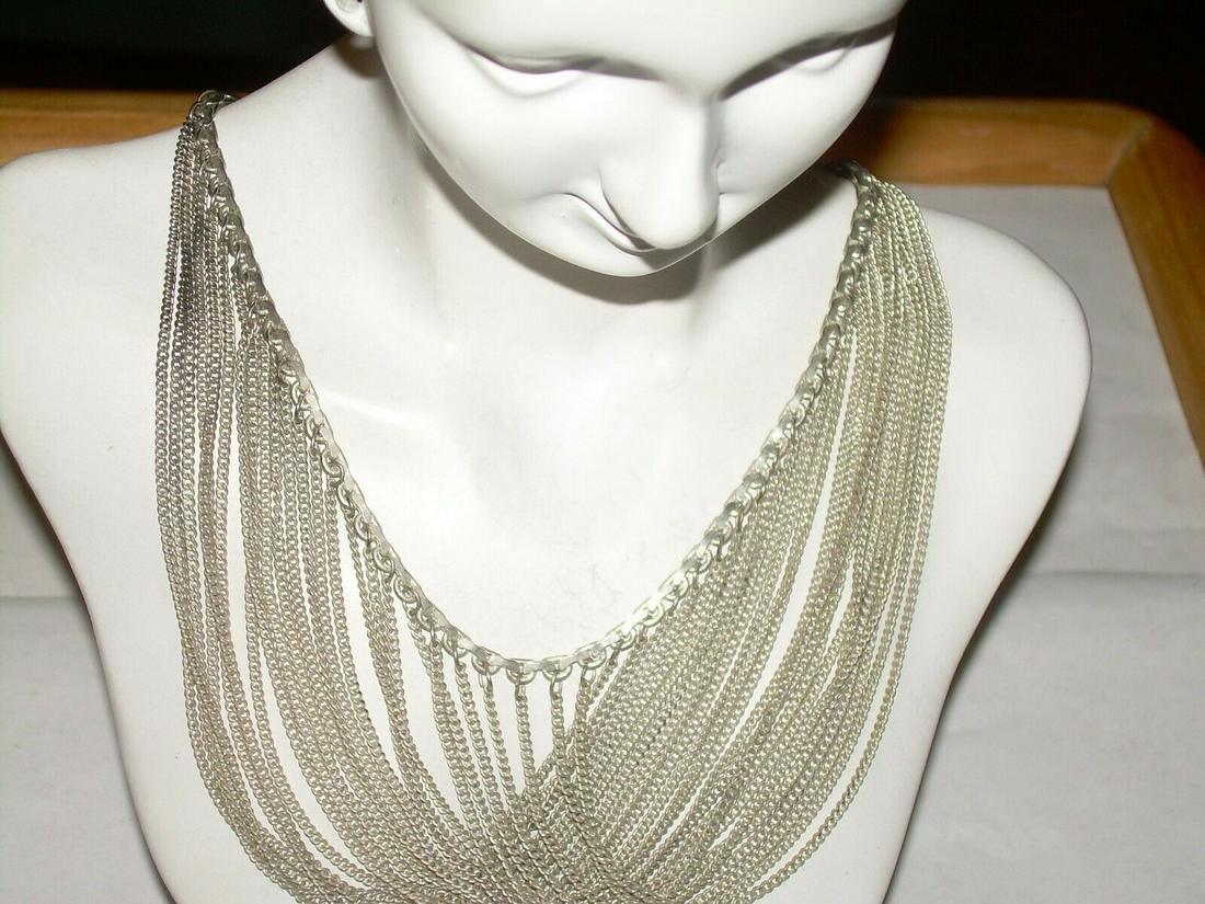 Vintage Sterling Bib Necklace, 20", 27.1 Grams (1 of 20)