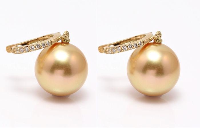 11x12mm Round Golden South Sea Pearls - 18 kt. Yellow (1 of 9)
