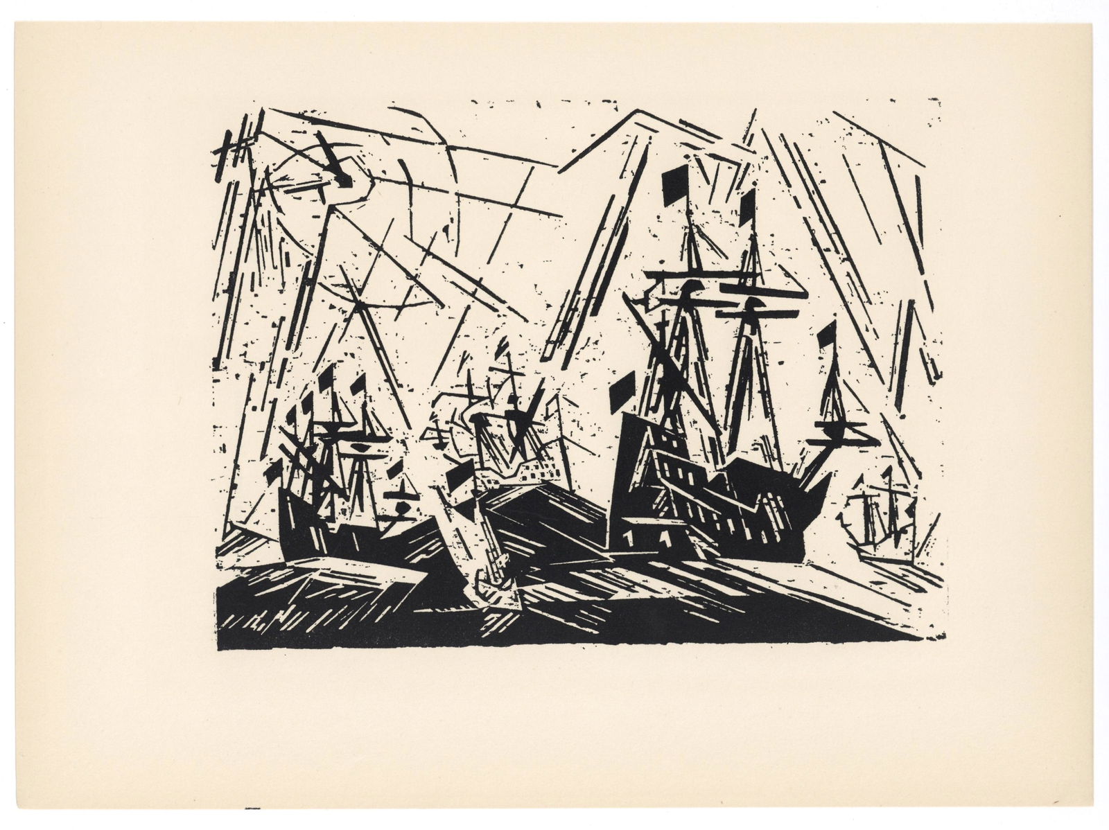 Lyonel Feininger original woodcut "Hansa Fleet" (1 of 2)