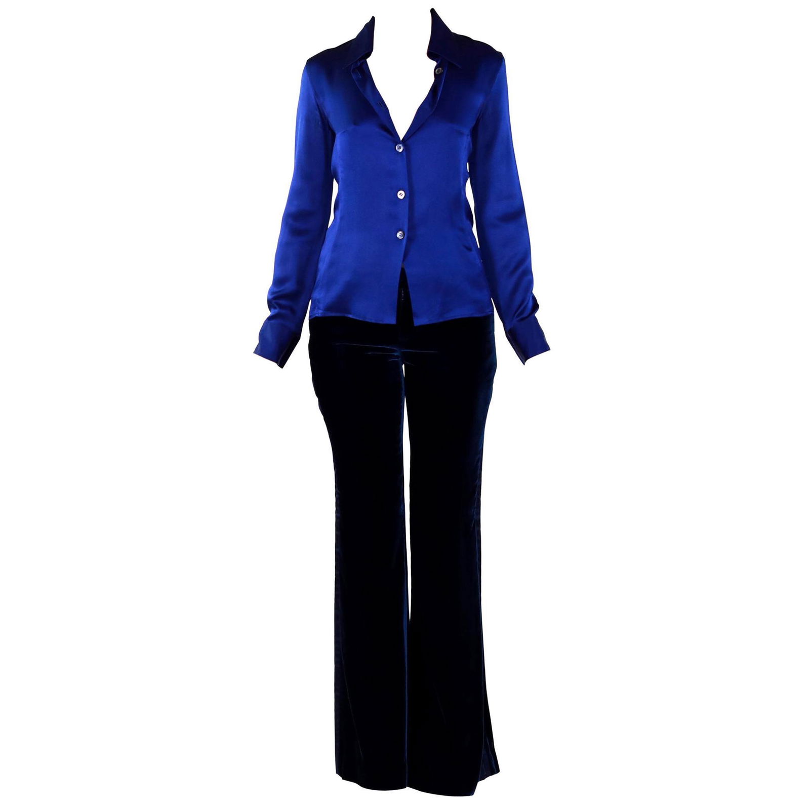 95 VINTAGE TOM FORD for GUCCI SILK SHIRT + '04 VELVET: A FABULOUS SET Created by TOM FORD for GUCCI It includes : The silk shirt from his first collection for Gucci 1995 Fall/Winter (The same shirt that Madonna wore to the MTV Awards and Julianne Moore fo