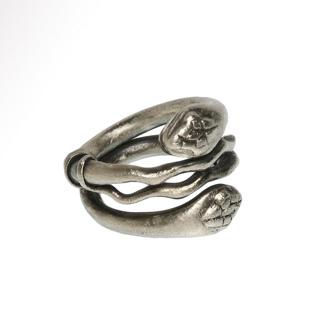 Roman Solid Silver Ring with Double Serpents (1 of 6)