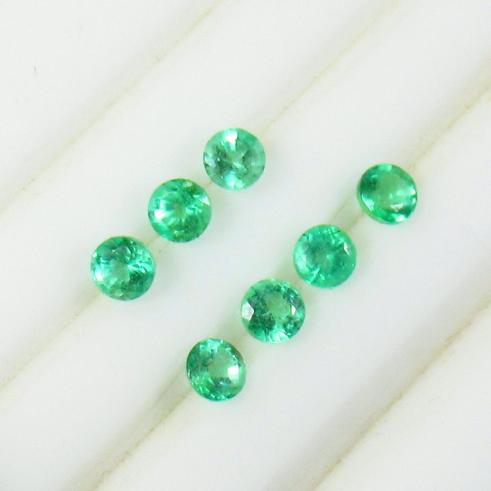 1.02 Ct Natural 7 Zambian Emerald Round Set (1 of 2)