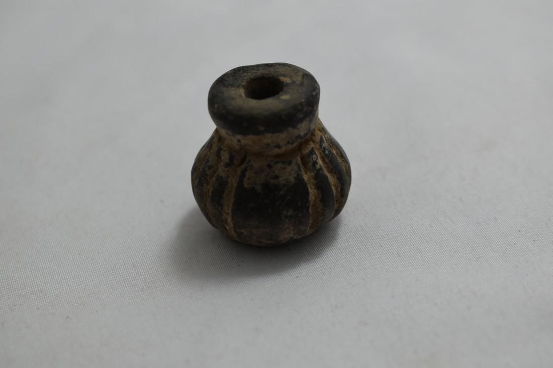 1 1/2" Excellent Pre Columbian Pottery Whorl Bead, (1 of 3)
