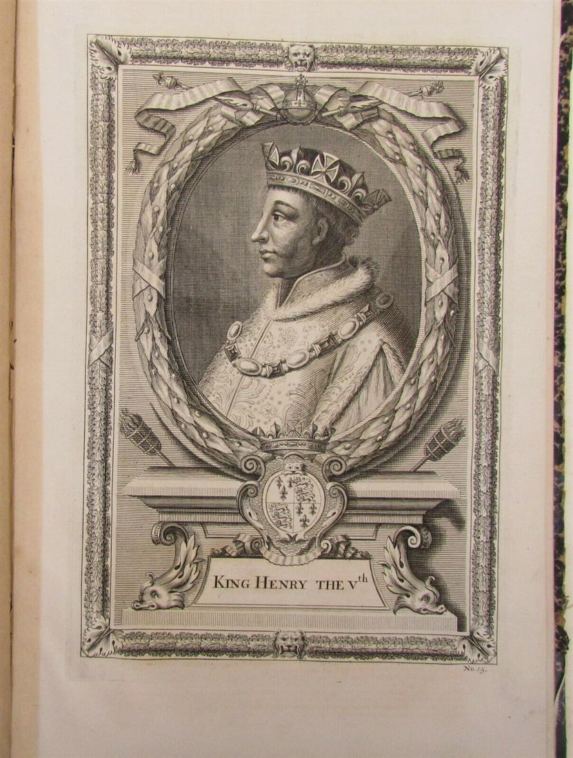 18th CENTURY FOLIO PORTRAITS OF ENGLISH KINGS & COINS (1 of 20)