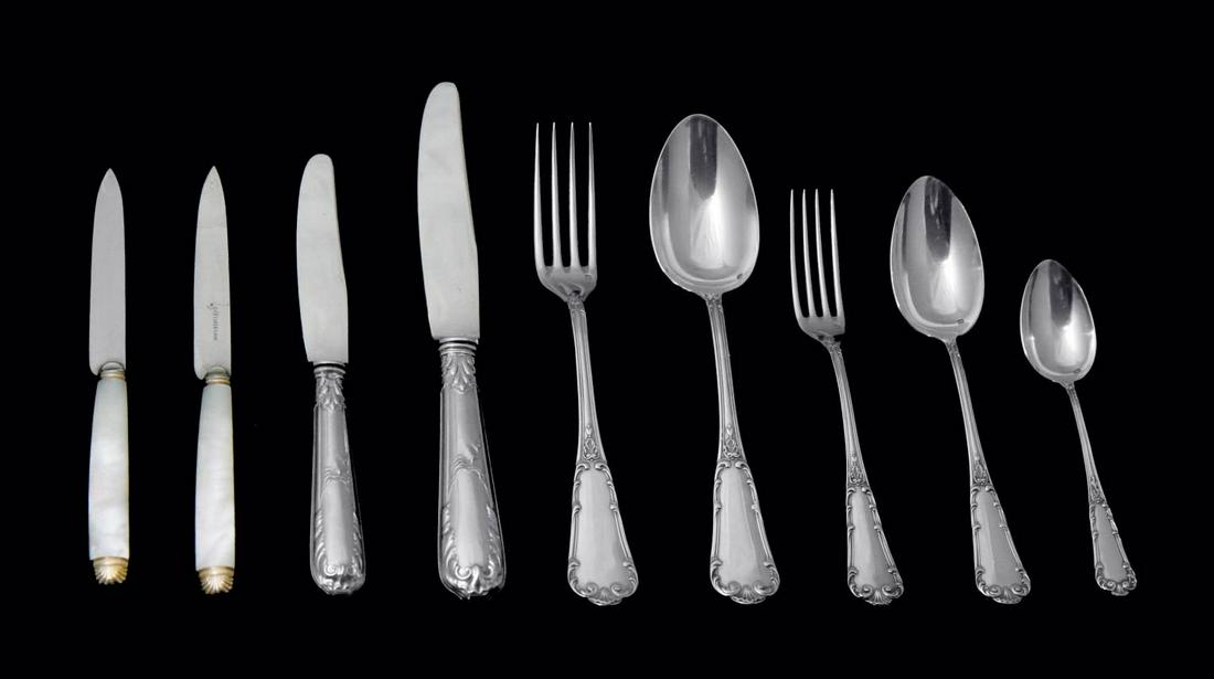 CHRISTOFLE, PUIFORCAT 122pc. LOUIS XVI STERLING SILVER (1 of 10)