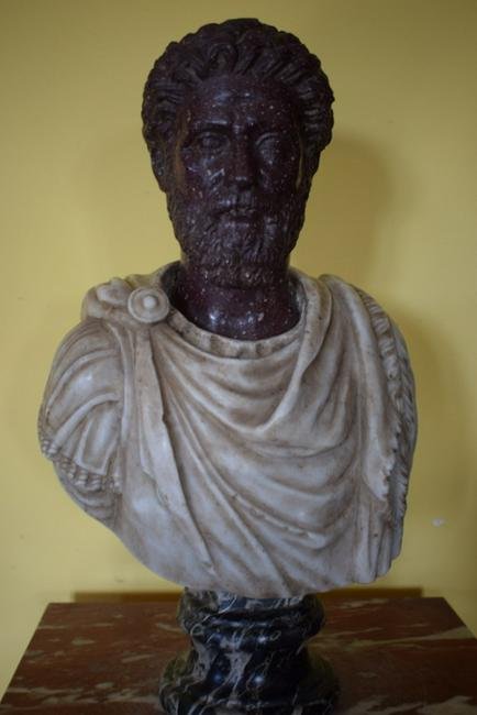 Marcus Aurelius bust, in porphyry 19th century (1 of 12)