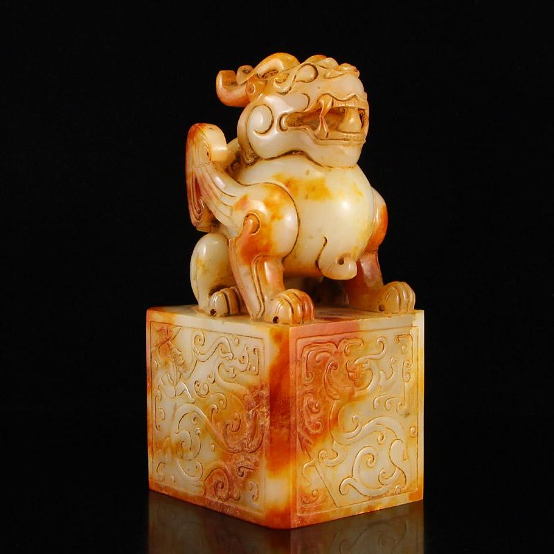 Superb Chinese Han Dynasty Hetian Jade Lucky Kylin Seal (1 of 10)