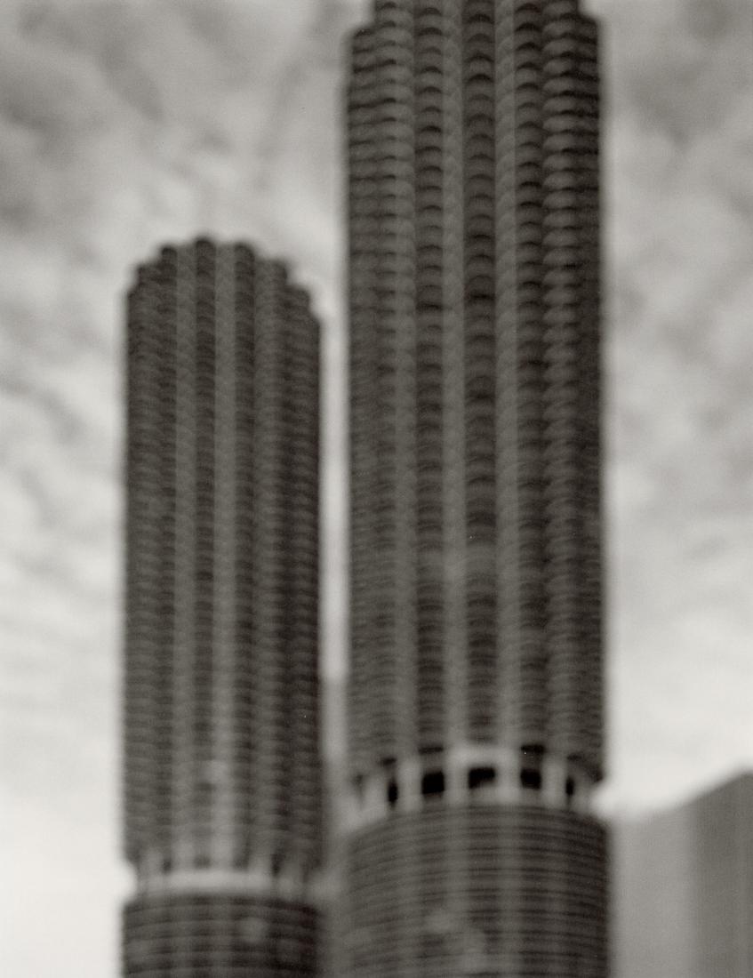 HIROSHI SUGIMOTO - Marina City, 2001: Artist: Hiroshi Sugimoto Title: Marina City, 2001 Medium: Photo Litho, 2005, Germany Dimensions: 6.55x8.5" Description: Heat Wax Mounted on 8.5x11" Conservation Board Artist Bio: Hiroshi Sugimoto (194