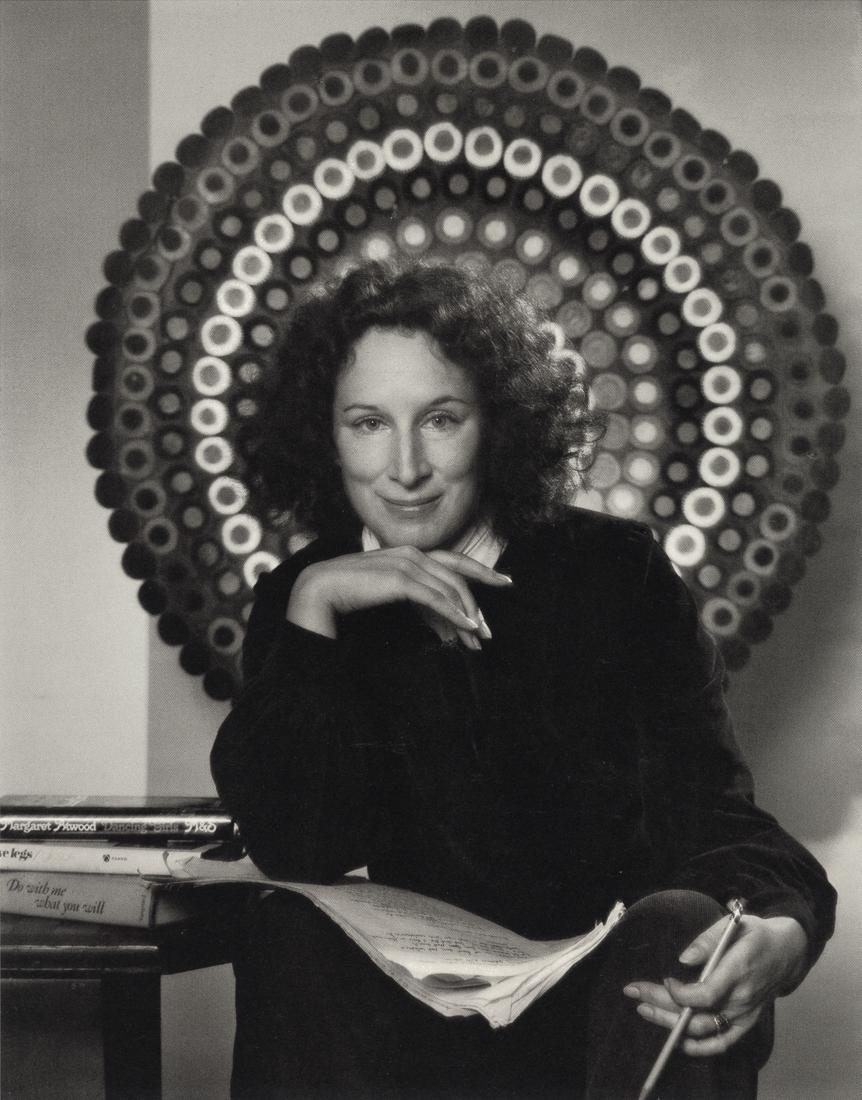 YOUSUF KARSH - Margaret Atwood, 1977: Artist: Yousuf Karsh Title: Margaret Atwood, 1977 Medium: Photo Litho, 1983, Switzerland Dimensions: 7.65x9.75" Description: Heat Wax Mounted on 11x14" Conservation Board Artist Bio: Yousuf Karsh (190