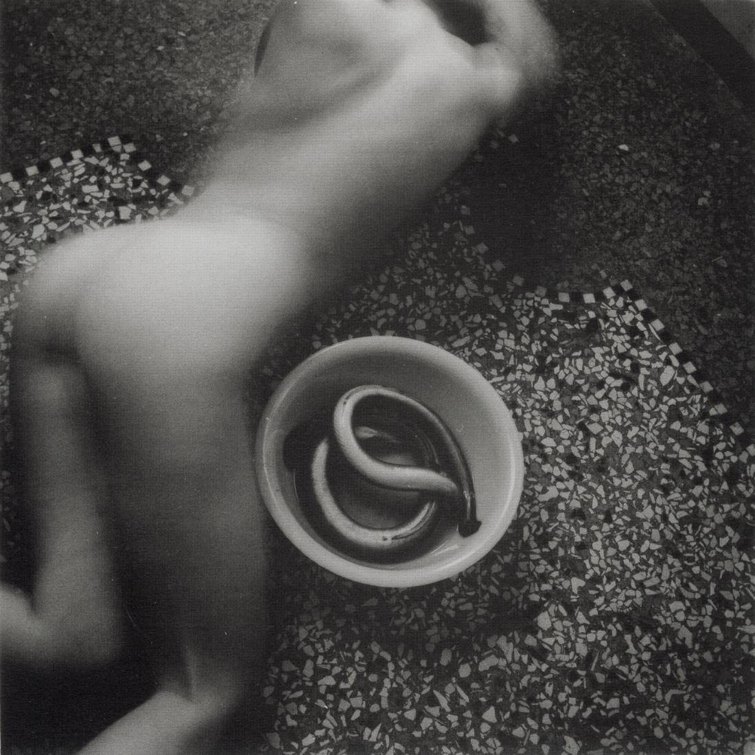 FRANCESCA WOODMAN - From Eel Series, Rome, 1977-1978: Artist: Francesca Woodman Title: From Eel Series, Rome, 1977-1978 Medium: Photo Litho, 2004, Italy Dimensions: 5.95x5.95" Description: Heat Wax Mounted on 8.5x11" Conservation Board Artist Bio: France