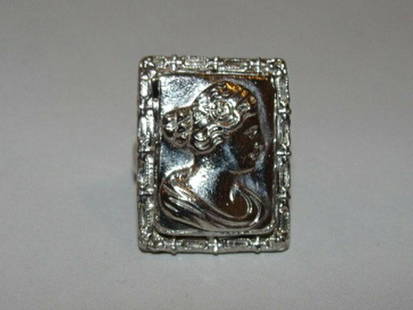 Sterling Silver Rectangular Georgian inspired Cameo: Cameos have their own story to tell, usually reflective of the imagery they represent. As far back as 15,000 BC, petroglyphs(figures carved into rock) were used to record significant events and