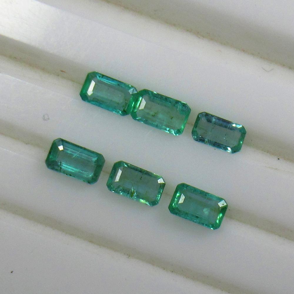 1.37 Ct Natural 6 Zambian Emerald Octagon Set (1 of 2)