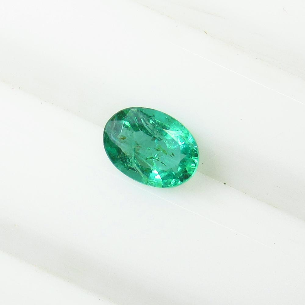 0.52 Ct Natural Zambian Emerald Oval Cut (1 of 2)