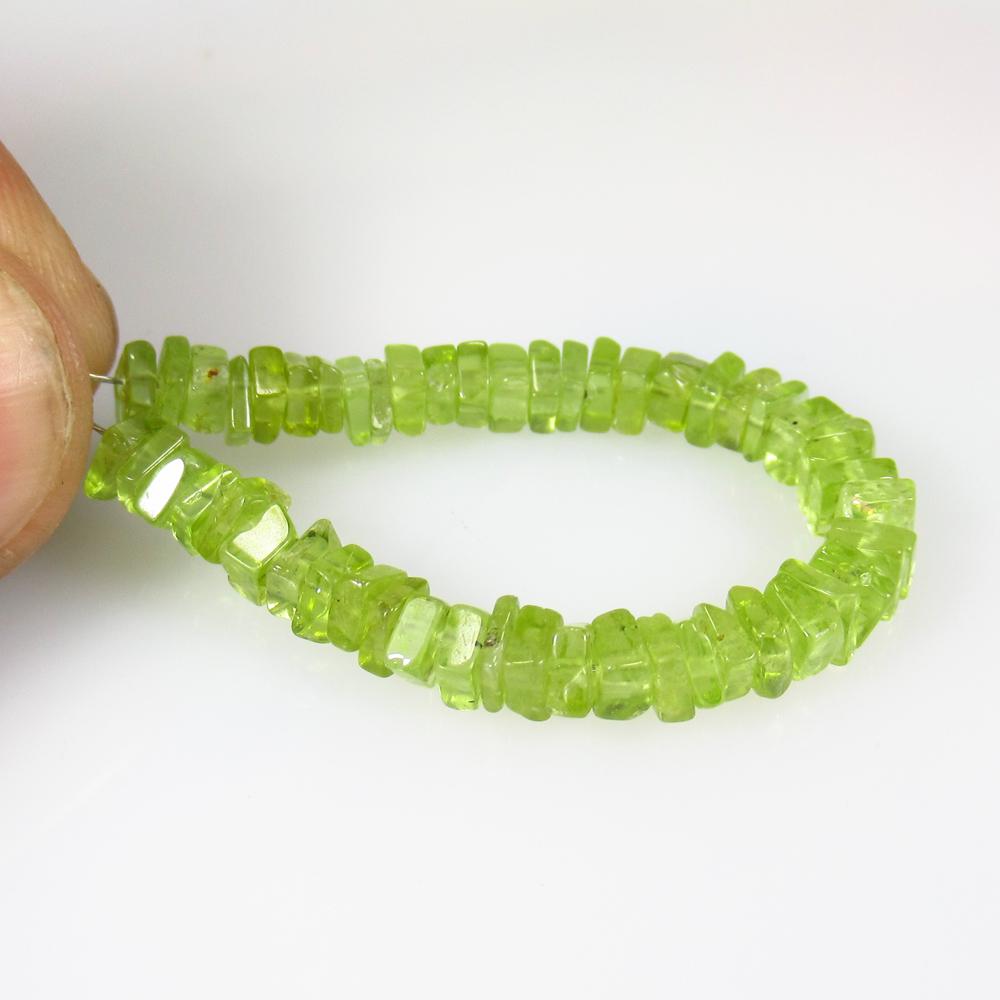 16.74 Ct Natural 51 Drilled Peridot Square Beads (1 of 2)