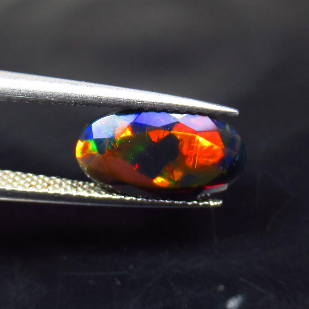 2.20 Ct Natural Ethiopian Black Fire Opal Oval Cut (1 of 3)