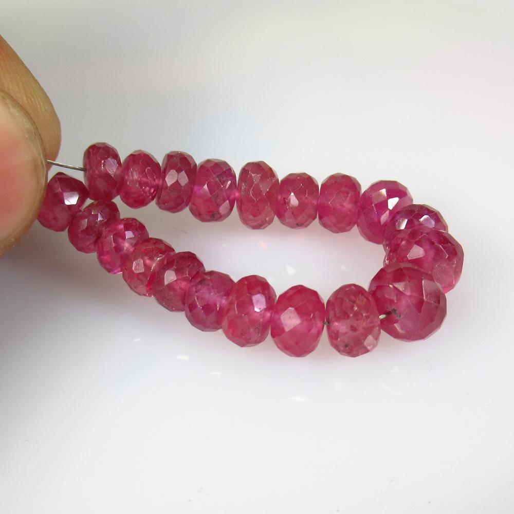 35.26 Ct Natural 20 Mozambique Red Ruby Round Beads (1 of 2)