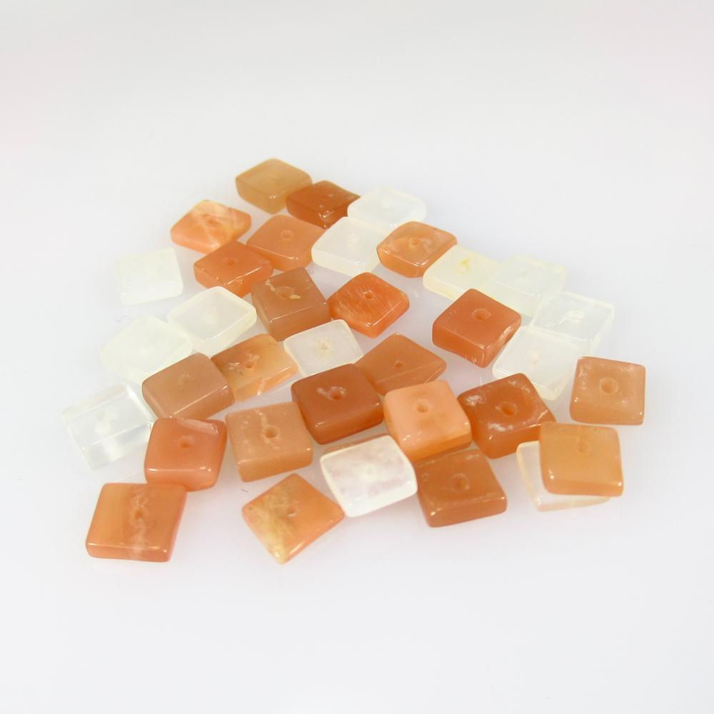 15.98 Ct Natural 39 Drilled Moonstone Square Beads (1 of 2)