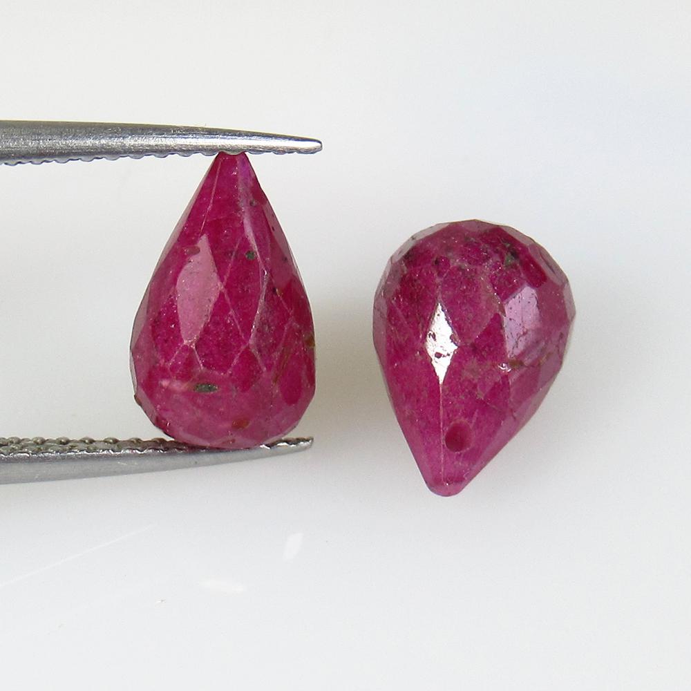 8.19 Ct Natural 2 Ruby Pear Drop Beads (1 of 2)
