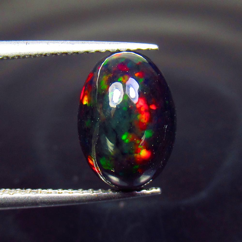 2.60 Ct Natural Ethiopian Black Fire Opal Oval Cab (1 of 3)