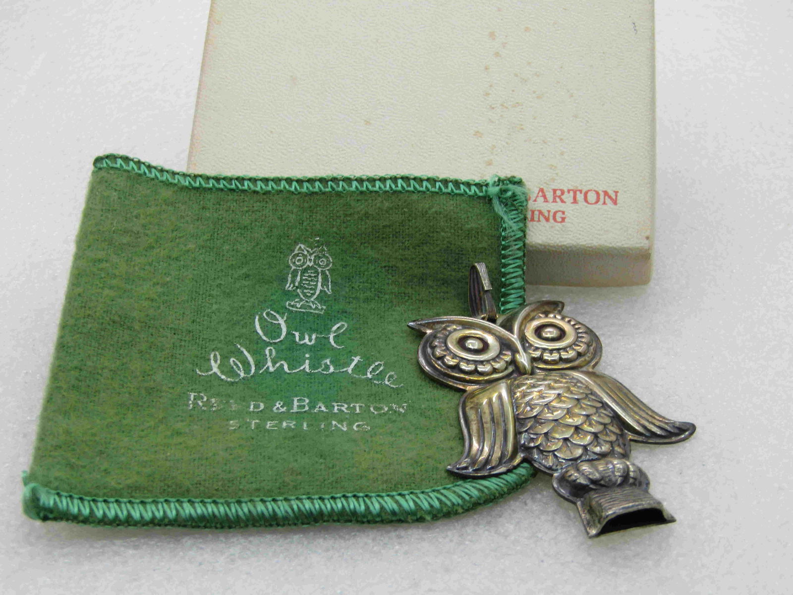 Vintage Sterling Reed & Barton Owl Whistle, Original (1 of 8)