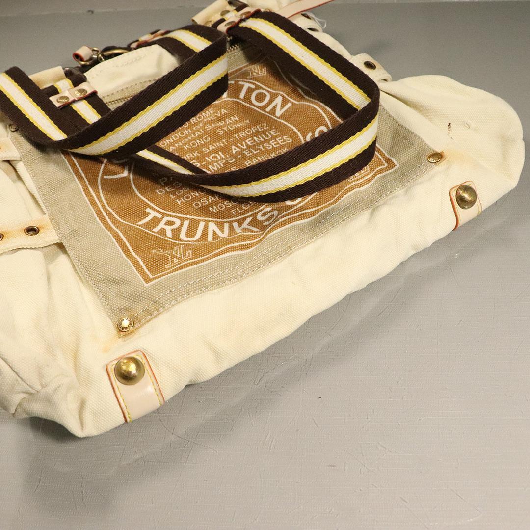 Louis Vuitton Paris White Denim Satchel Handbag, Unique (1 of 7)