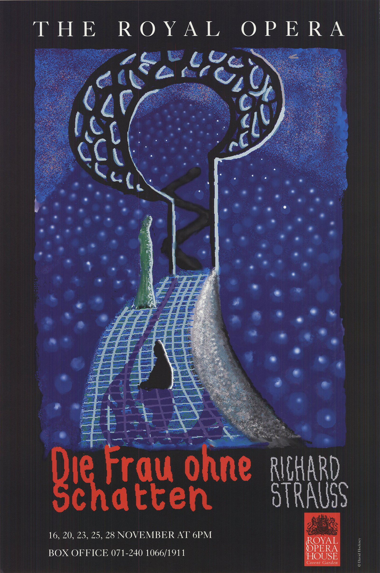 David Hockney: Die Frau Ohne Schatten: Artist: David Hockney Title: Die Frau Ohne Schatten Description: "Die Frau Ohne Schatten" by David Hockney, 1992 Unsigned Offset Lithograph. Paper size is 30 x 20 inches, with an image size of 21 x 16