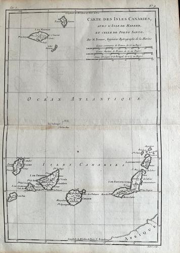 Canary Islands. By Bonne/Raynal 1780 (1 of 2)