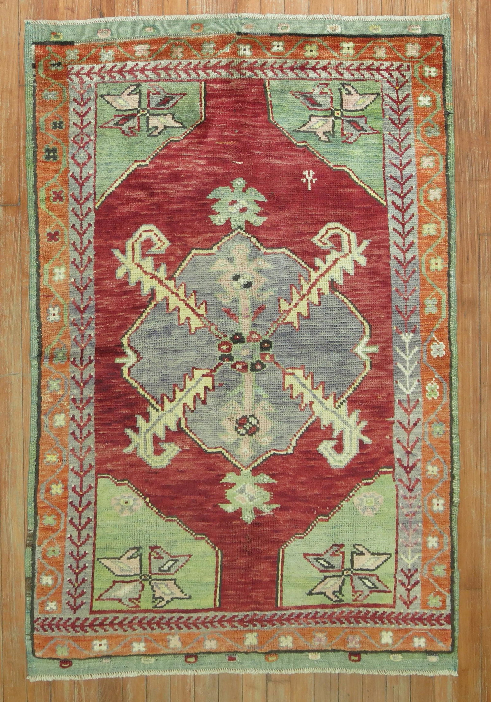 Antique Oushak Rug: Details rug no. 30964 size 3' 4" x 5' 1" (102 x 155 cm) rug type Oushak size / category Small Reserve: $600.00 Shipping: Domestic: Free shipping to anywher