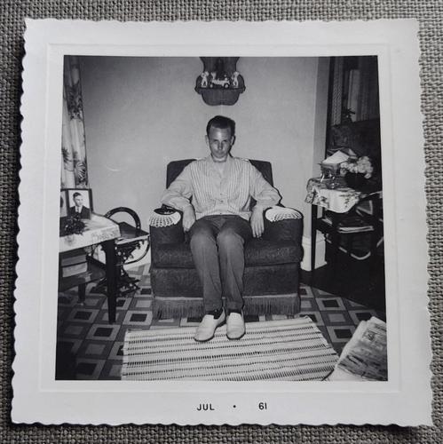 Strange Snapshot of an Odd Man Seated 1961 (1 of 1)