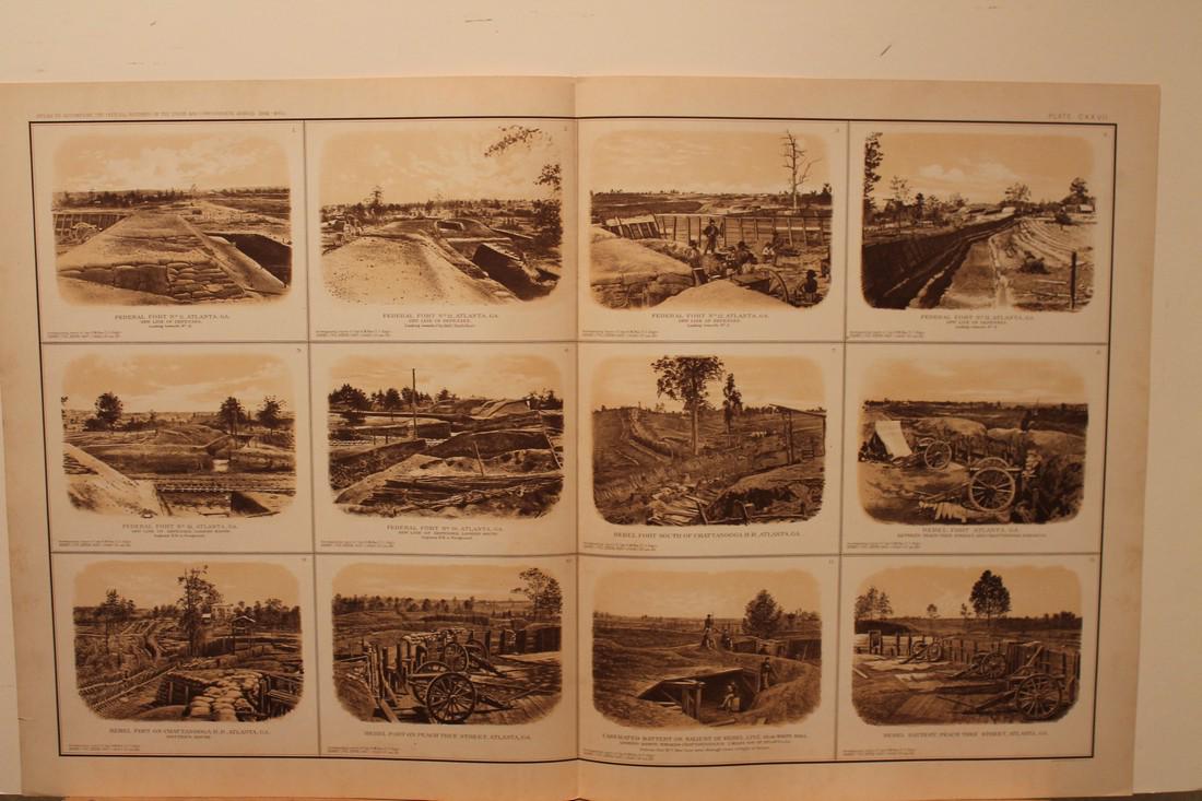 1893 Civil War Print: Title: 1893 Civil War Print Medium: Ink on Paper Dimensions: 29.5"X18.5" Civil War print dated 1893. Published under the direction of the Hon. Stephen B. Elkins Secretary of War. These prints accompan