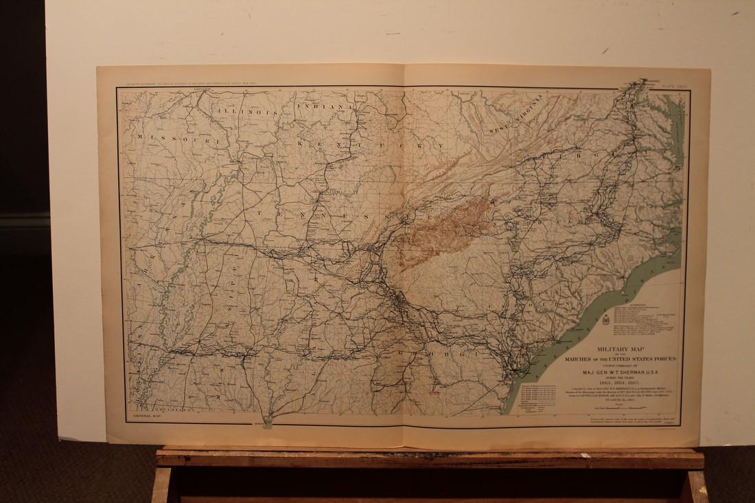 1894 Civil War Map: Title: 1894 Civil War Map Medium: Ink on Paper Dimensions: 29.5"X18.5" Civil War map dated 1894. Published under the direction of the Hon. Stephen B. Elkins Secretary of War. These maps accompanied th