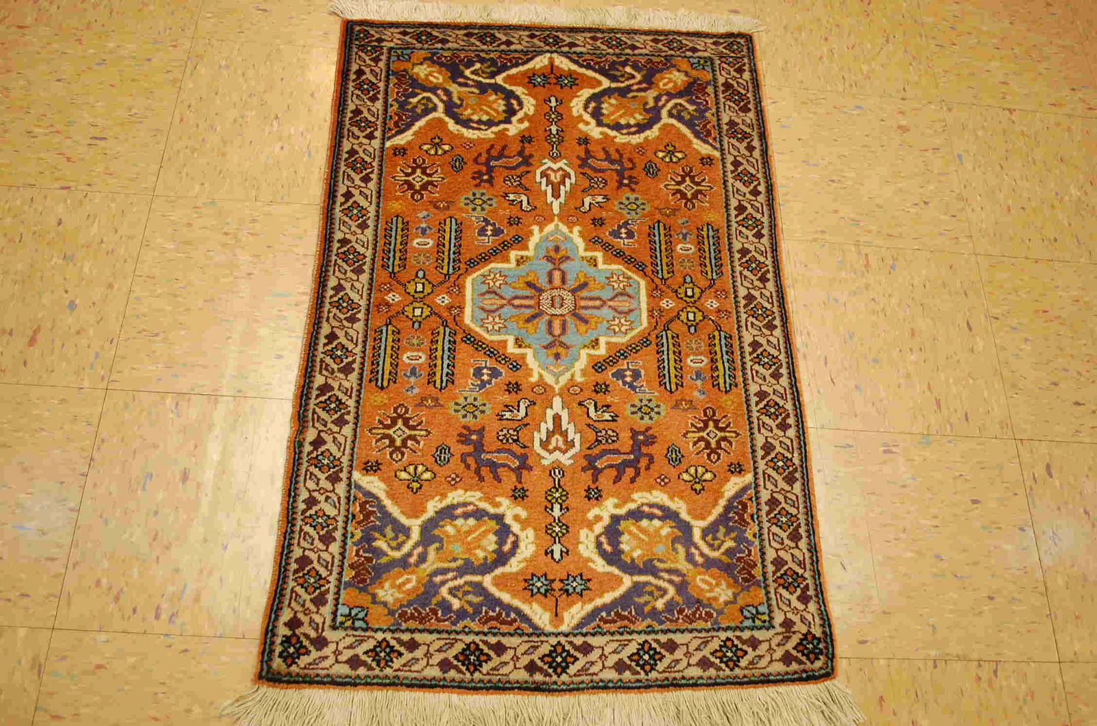 c1930s ANTIQUE SHIRVAN ANIMAL DESIGN CAUCASIAN RUG (1 of 12)