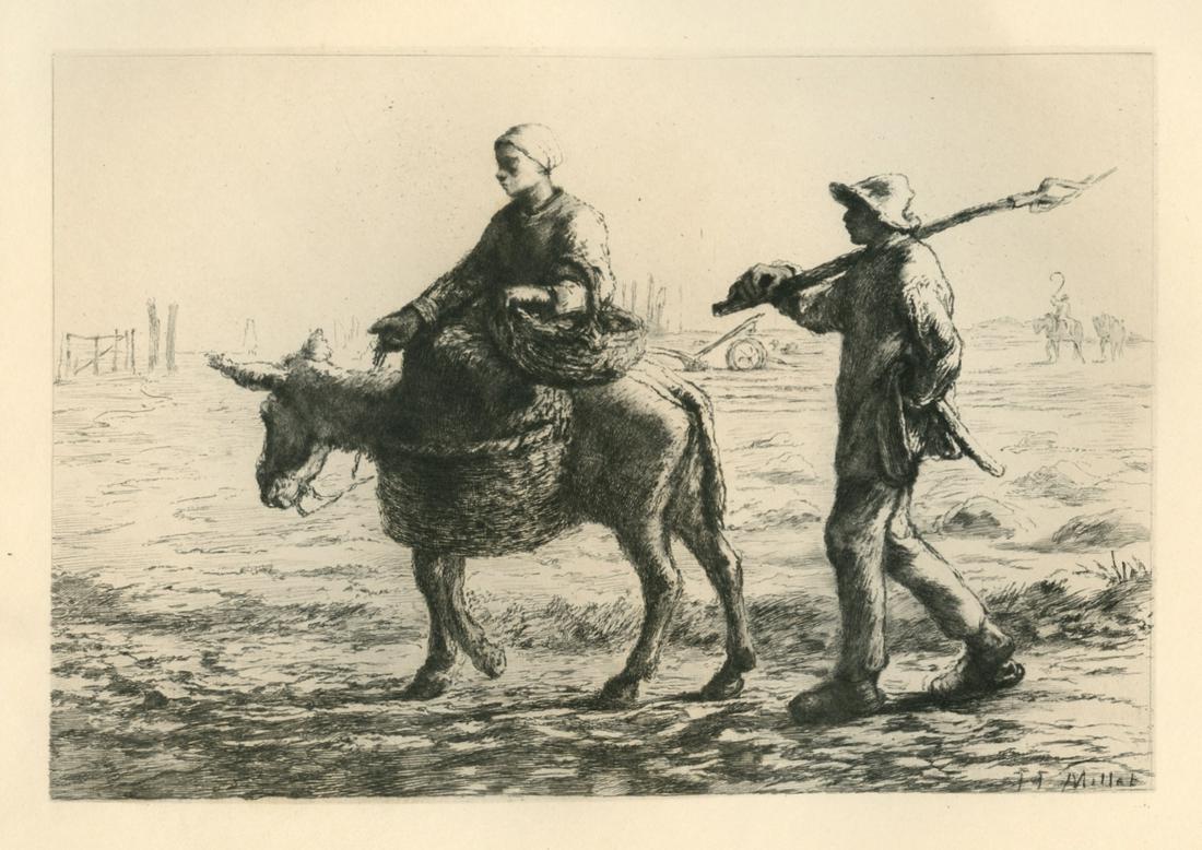 Jean-Francois Millet etching "Le Retour des Champs" (1 of 1)