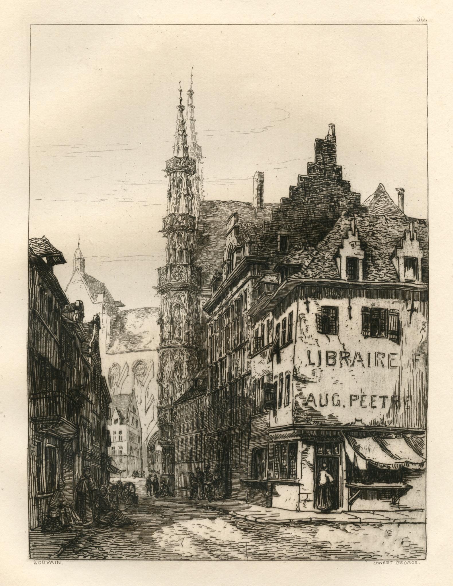 Ernest George original etching "Louvain" (1 of 1)